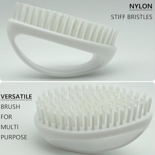 GKETN Small Scrub Brush with Stiff Nylon Bristles Heavy Duty Cleaning Brush - color: White