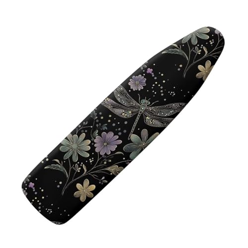 Dragonfly Ironing Board Cover and Pad 15 x 54 Thick Iron Board Protective Ironing Padded Cover Suitable for Standard Ironing Boards Padding Iron Sleeve with Elastic Edge Black - color: Dragonfly