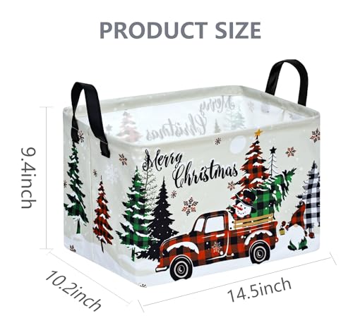 Christmas Basket Box Hamper Storage Basket Collapsible Organizer Bin Gift Shelf Baskets for Home and Kitchen Storage - color: Christmas track
