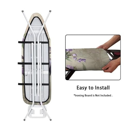 Hummingbird Flower Ironing Board Cover and Padding Standard Size Protective Padded Iron Cover Suitable for Most Standard Ironing Boards Table Covers Built in Ironing Board Sleeve Grey - color: Hummingbird Flower 2