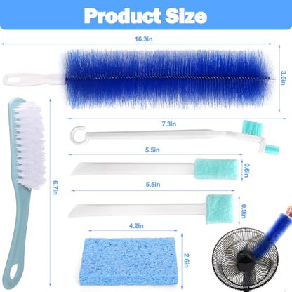 XANGNIER Fan Cleaning Brush Dust Removal Tool Kit,Bendable,6 Pcs - color: Multicolor