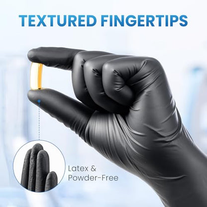 Borje Nitrile Gloves Small, 100 Count Disposable Gloves, Black, 6 Mil - color: Black of 100, size: Small