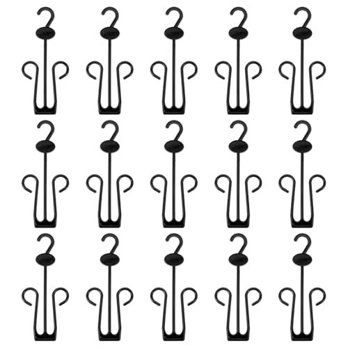 15pcs Shoe Hanger - Thickened Plastic Shoes Display Hook Drying Rack Hanging Storage Closet Organizer Hook for Home Shop Mall Supermarket - Black 8.5x3.9x0.5in - color: Black