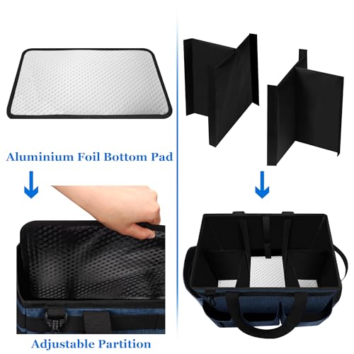 Joe & JoseRin Hot Tub Chemical Storage Bag, Pool Cleaning Caddy Tool Organizers Bag, Essential Spa Accessories with Pockets Handle, Heavy Duty Multifunctional Storage Garden Carry Tote Bag