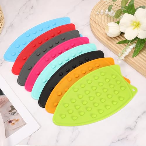 PATIKIL Silicone Iron Rest Pad, Multipurpose Hot Heat Resistant Iron Rest Plate Protective Pad for Ironing Board Hot Resistant Steamer Steam Compact Mat, Lake Blue - color: Lake Blue