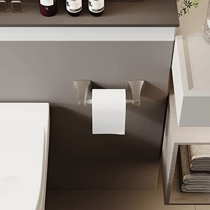 Brushed Nickel Toilet Paper Holder Bathroom Double Post Pivoting Tissue Roll Holder Stainless Steel and Zinc Alloy Wall Mount - color: Brushed Nickel