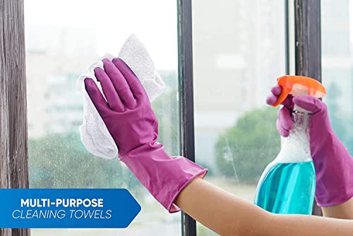 100% Cotton Terry Towels - Pack of 500 (12x12 Inches) White Cotton Terry Cloth Bar Rags, Multipurpose High Absorbent Cleaning Cloths for Auto Detailing or Painters - size: 500 Pack
