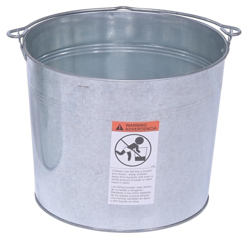 Vestil BKT-GAL-500 Galvanized Steel Bucket, 5 Gallon Capacity