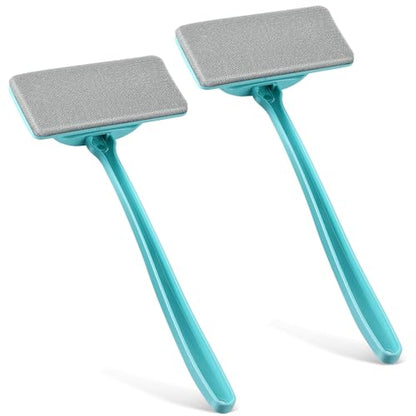 2 Pack Mesh Window Screen Cleaner Brush, Detachable Handle, Wet and Dry Use