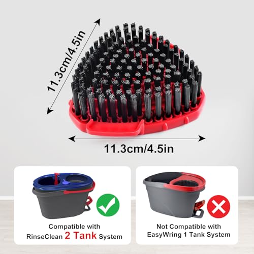 2 Pack Upgrade Scrub Brush Replace Heads Compatible with O Cedar EasyWring RinseClean 2 Tank Spin Mop, Scrubber Brush Mop Head for Ocedar Mop Scrub Brush of Hard Bristle to Floor Clean, Not for 1 Tank - size: 2 Pack Upgraded Scrub Brush for Ocedar 2 Tank