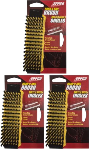 EPPCO Heavy Duty Two-Sided Hand and Nail Scrub Brush Fingernail Scrubber Brushes to Clean Under Nails and Hands (Pack of 3) - size: 3 Pack