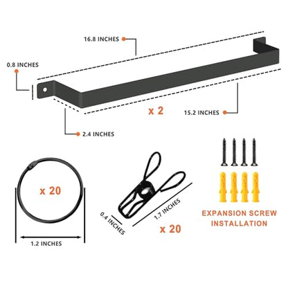 Hat Rack with Steel Clips for Wall Baseball Cap Set of 2
