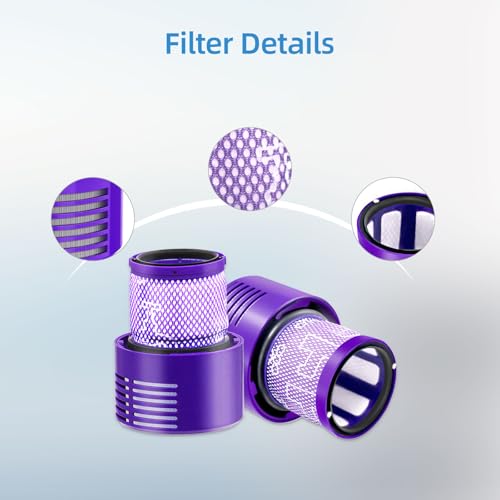 Only Compatible with Dyson V10 Animal, V10 Absolute Filter Replacement - size: 2 Pack