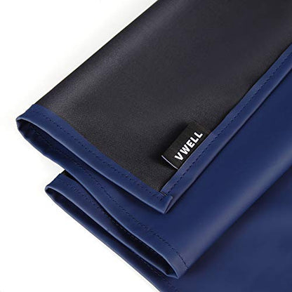 Waterproof Rubber Apron Adjustable Dishwasher Blue Work Apron for Men Women - color: Blue-no Pocket
