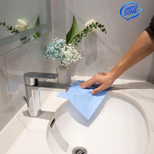 Reusable Kitchen Cleaning Cloths Dish Towels Dish Cloth Handi Wipe Reusable Cloths for Kitchen, Bathroom, Household Cleaning 100Pack Blue (Green 100 Pack) - color: Green 100 Pack