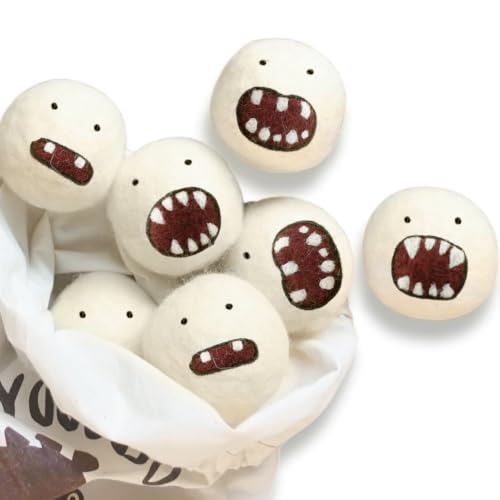 Woolbuddy Monster Dryer Balls 6 PCS Natural Handmade Wool Balls for Laundry