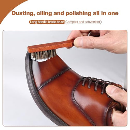 Shoe Brush Shoe Polish Brush Horse Hair Brush for Leather Horsehair Shoe Brush Professional Shoe Polish Applicator