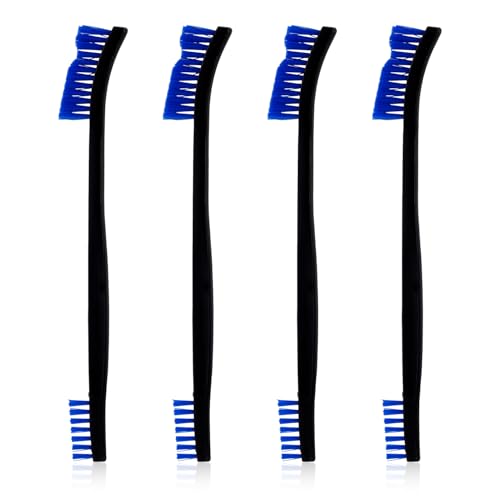 4pcs Double Ended Nylon Cleaning Brushes, Small Cleaning Brush Set Multifunctional Detail Cleaning Brush Crevice Tool for Kitchen Jewelry Small Objects