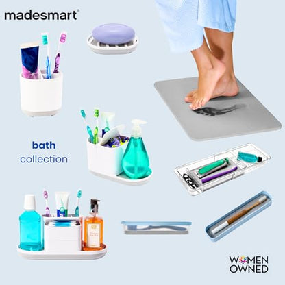 madesmart Shower Tote with Soft Grip Handle, Smoke - color: Carbon, size: Small