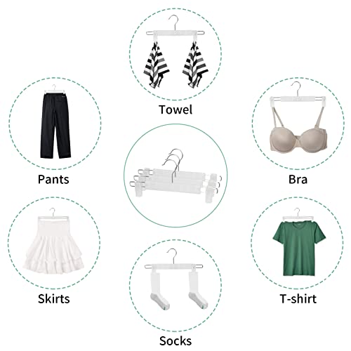 Pants Hangers with Clips, Skirt Hangers, 10 Pack, Translucent - color: Translucent, size: 10Pack