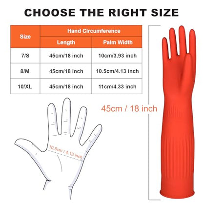 North Tower Long Dishwashing Gloves Length Rubber Reusable Resistant Platos Nitrile,Dishwashing Gloves - size: Large