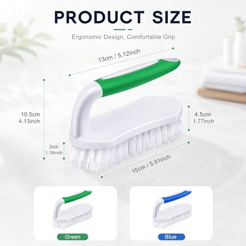 Lallisa 24 Pcs Scrub Brush Bulk for Cleaning with Handle, Green Blue - color: Green Blue