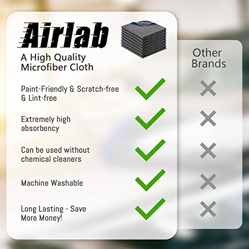 Airlab Glass Polishing Streak Free Miracle Cleaning Cloth, Grey-Navy Blue - color: Grey-navy Blue