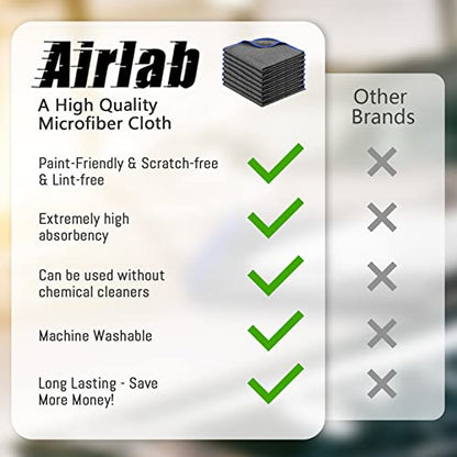 Airlab Glass Polishing Streak Free Miracle Cleaning Cloth, Grey-Navy Blue - color: Grey-navy Blue