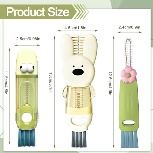 9pcs Cup Lid Gap Cleaning Brush 3 in 1 and 4 in 1 Bottle Gap Cleaner Brush Multifunctional Lid Cleaner Cup Cleaner Brushes for Bottle Gaps, Tumblers, Travel Mug Caps