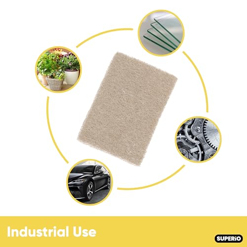Scouring Pad Non-Scratching Scrubber Non-Scratch Cleaning Scrub Pads Heavy Duty Scouring Pad Reusable Kitchen Scrubbing Pad Pack of 3 Natural, by Superio - color: Natural, size: 3-pack