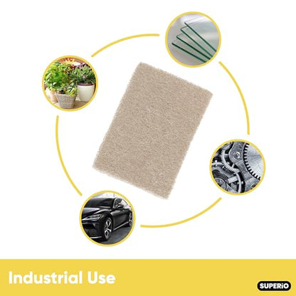 Scouring Pad Non-Scratching Scrubber Non-Scratch Cleaning Scrub Pads Heavy Duty Scouring Pad Reusable Kitchen Scrubbing Pad Pack of 3 Natural, by Superio - color: Natural, size: 3-pack