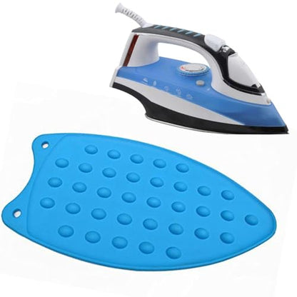 Bringsine Silicone Iron Rest Pad for Ironing Board Hot Resistant Mat(Blue) - color: Blue