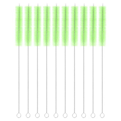 uxcell 10Pcs Drinking Straw Cleaning Brushes, 10" x 5/8" Nylon Bristles Long Straw Brush Pipe Cleaner for Washing Straws Pot Spout, Sippy Cup, Bottle and Tube (Green) - color: Green, size: 10" x 5/8"