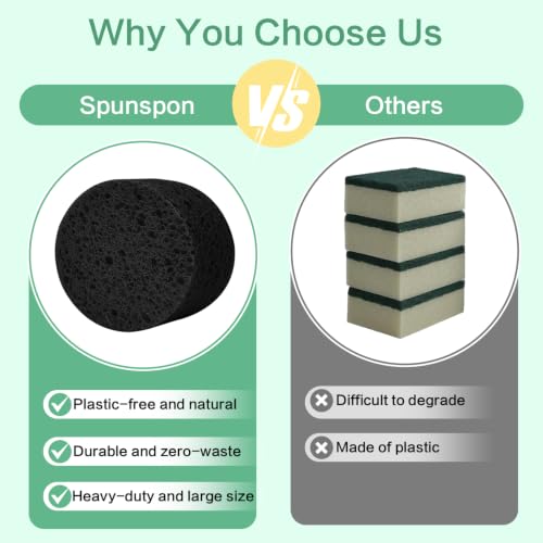 3-Pack Large Sponge, Kitchen Sponges, Handy Sponges, Cellulose Sponges, Dish Washing Sponge, Natural Sponge, Car Washing Sponge, Eco Friendly Sponge (Round, 4" X 4" X 2"), Black - color: B-black
