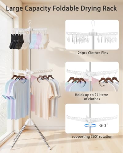 Foldable Clothes Drying Rack, 2 Tier Portable Laundry Drying Rack - size: 2-Tier