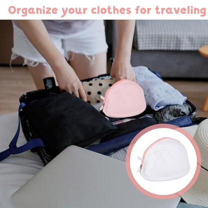 3Pcs Bra Wash Bags, Large Bra Laundry Bags for Washing Machine, Underwear Brassiere Bag Set for Washing Machine With Zipper Women Delicates (A to D Cups)