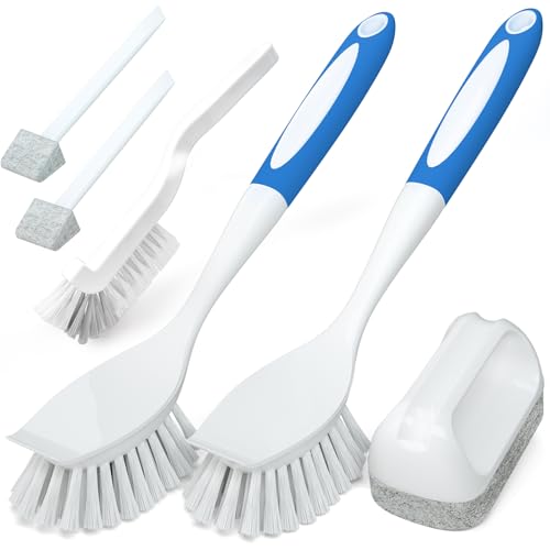Holikme Dish Brush Cleaning Brush Set for Cleaning Groove Gap,Blue - color: Azul