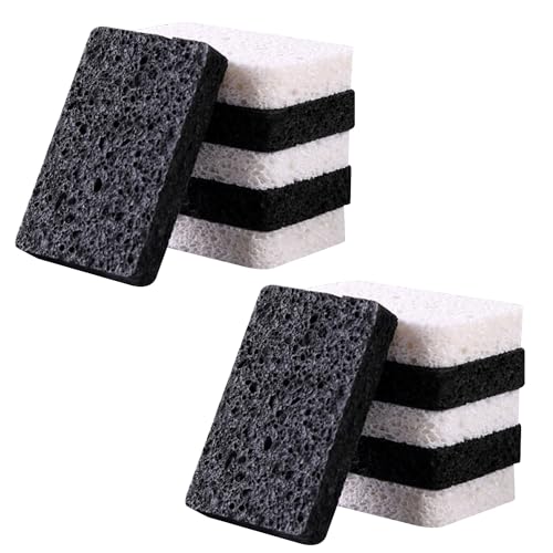 12 - Pack Non-Scratch Scrub Sponges - Sponges for Dishes and Washing Dishes, Cleaning Sponges for Kitchen Home Bathroom Cars, Funny Cut-Outs DIY for Kids(Black&White - color: Black&white, size: 12 - Pack