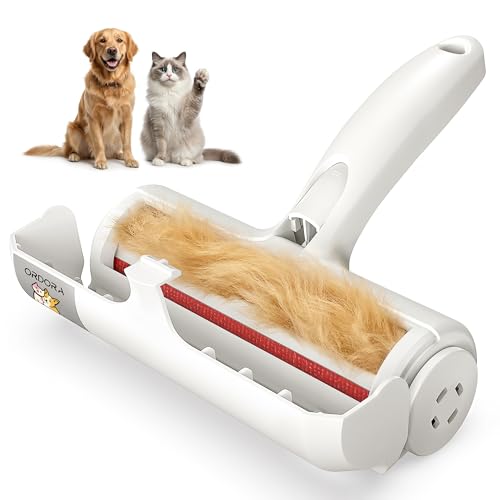 ORDORA Pet Hair Remover Roller, Reusable Lint Roller for Dog and Cat Hair - color: A:white