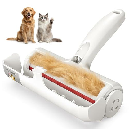 ORDORA Pet Hair Remover Roller, Reusable Lint Roller for Dog and Cat Hair - color: A:white