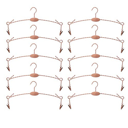 Metal Underwear Bra Rack, Durable Pants Clothes Hangers with Clips,for Lingerie Shop Display, 10pcs (Rose Gold-A2) - color: Rose Gold-a2