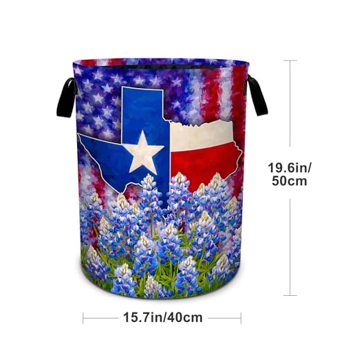 Texas Flower Laundry Basket Foldable Laundry Hamper With Handles Clothes Storage Bucket Organizer Laundry Bag For Bedroom Bathroom Laundry Storage 19.6 x 15.7 - color: Texas Flower