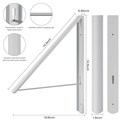 Foldable Wall Drying Rack, White - color: White