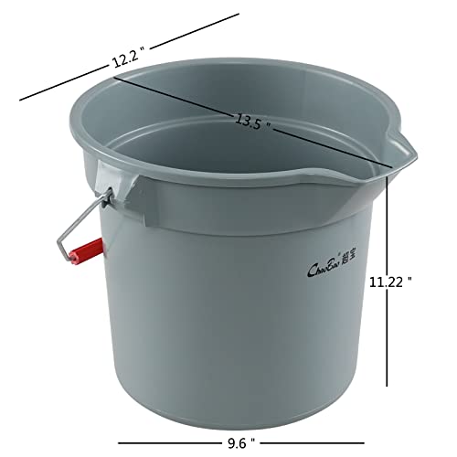 Saedy 4 Pack Round Commercial Cleaning Bucket, 14 QT Plastic Water Bucket