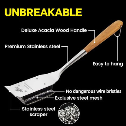 XUDAKAIXIN Grill Brush Bristle Free,Unique Steel Fibers Pad [Safe & Efficient] Perfect for Any Grill/Flat Tops Griddles,Safe Grill Cleaner for Outdoor Grill,Gifts for Men/Dad - style: XUDAKAIXIN Steam Grush Brush Style 2