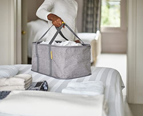 Joseph Joseph Hold-All - Collapsible Folding 35L/9.2 Gallon Washing Laundry Basket Bag, Durable Fabric, Moisture Resistant - color: Grey, size: 35L