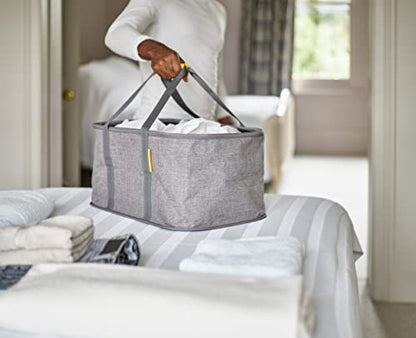 Joseph Joseph Hold-All - Collapsible Folding 35L/9.2 Gallon Washing Laundry Basket Bag, Durable Fabric, Moisture Resistant - color: Grey, size: 35L