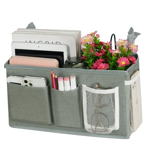 Lilithye Bedside Caddy, Bedside Storage Bag Hanging Organizer for Bunk Bed - color: 1pc New Grey-1