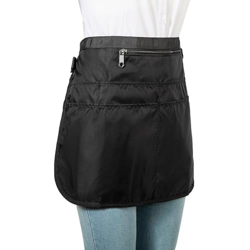 Bafelia Waterproof Server Apron for Women with 7 Pockets - color: Black