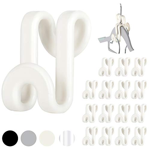 Mlici 60 Pc Space Saving Hanger Connector Hooks for Closet Organizer, White - color: White